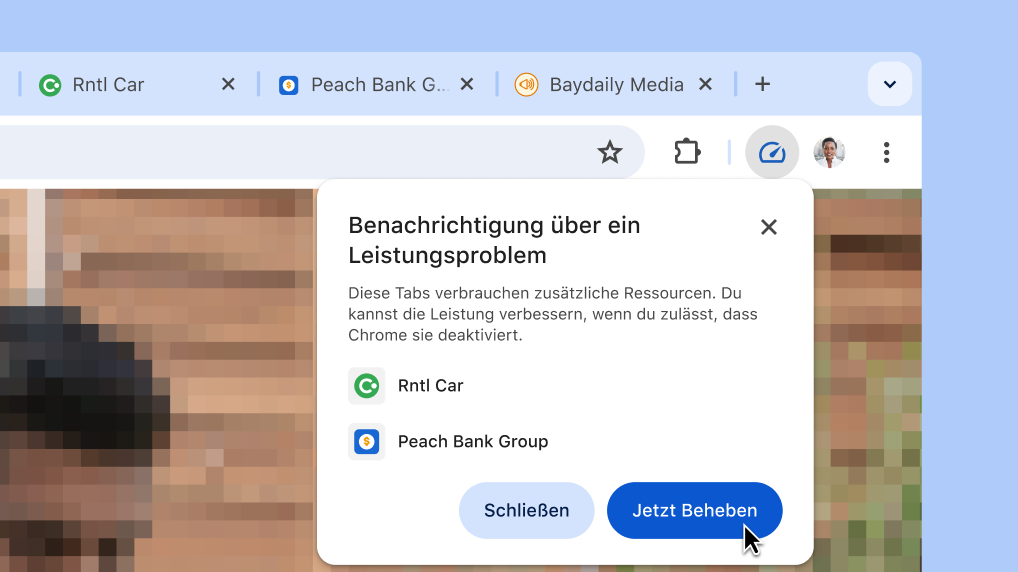 Browserleistung mit einem Klick verbessern