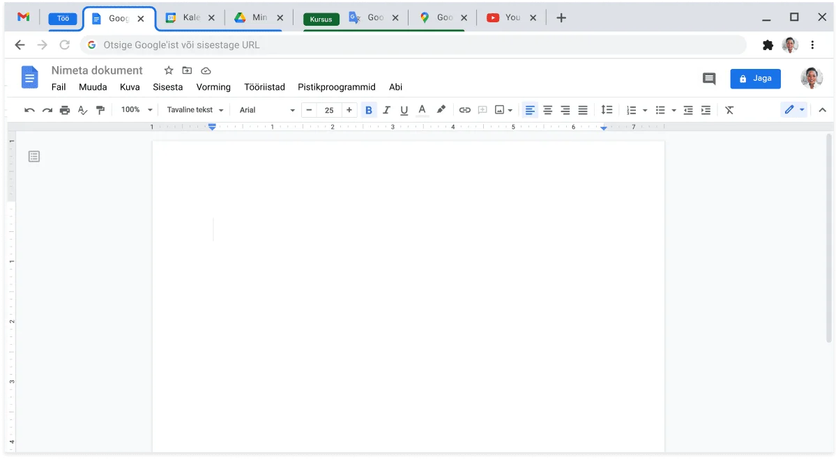 Chrome’i brauseriaken, kus on kuvatud mitme vahelehe kombineerimine vahelehtede grupiks.