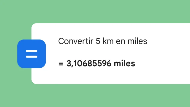 Une recherche pour convertir 5 km en miles donne comme résultat 3,106 miles.