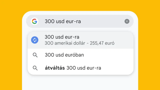 A user typed “300 usd to eur” into Chrome's address bar and it has instantly generated results.