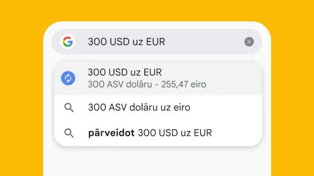 A user typed “300 usd to eur” into Chrome's address bar and it has instantly generated results.