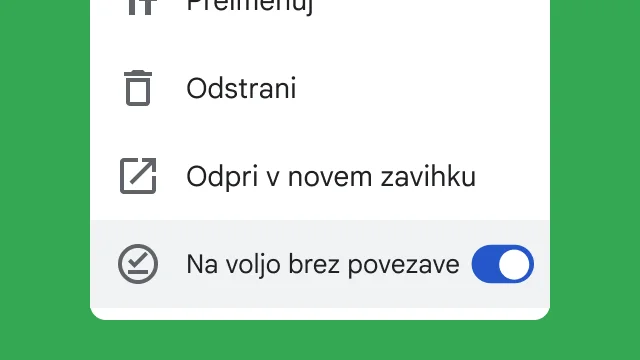 Stikalo omogoča uporabnikom dostop do datotek, ko ni povezave.