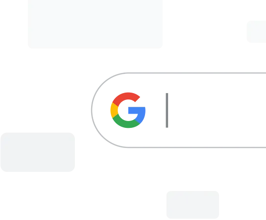 A close up on the Google search bar